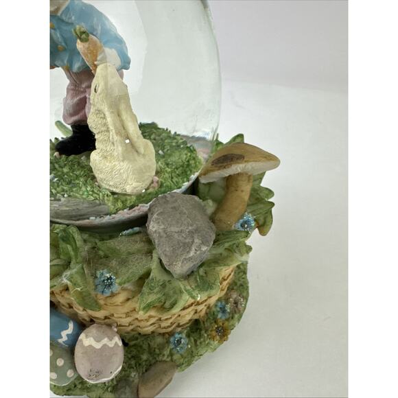 San Francisco Music Box Water globe Here Comes Peter Cottontail Easter Vintage - Picture 4 of 15